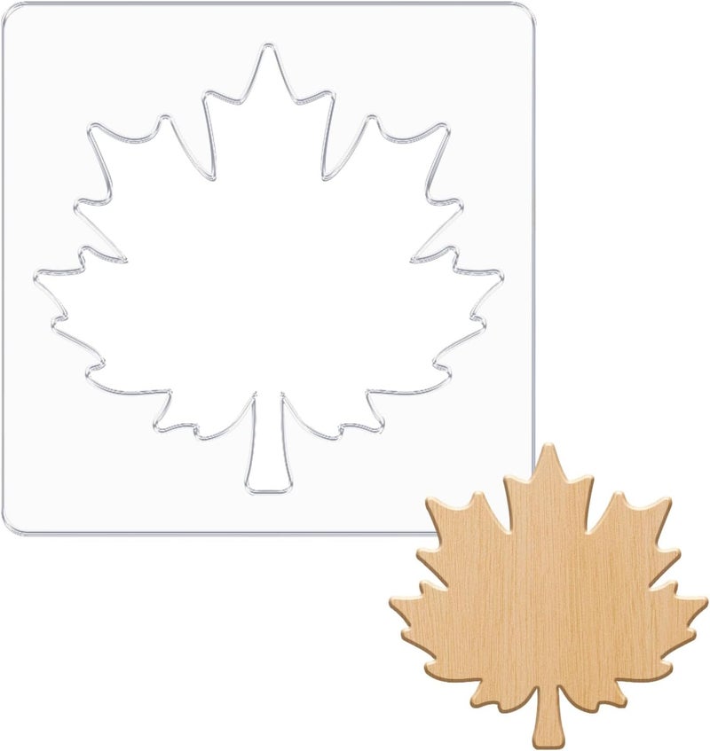 beinkmake Maple Leaf Router Template Acrylic Clear Valet Tray Router Template for Woodworking Drawing Inlay Templates Charcuterie Board Handicraft Decorative 7.9x7.9 inch - Image 1